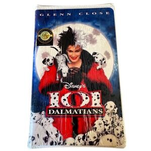 Disney 101 Dalmatians VHS 1997 Glenn Close Cruella Live Action Sealed Vintage